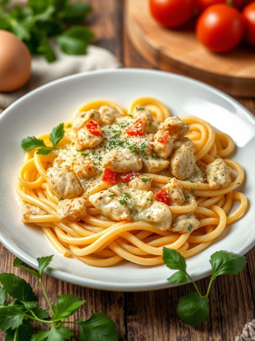 Creamy Chicken Pasta Italian Dinner Idea
