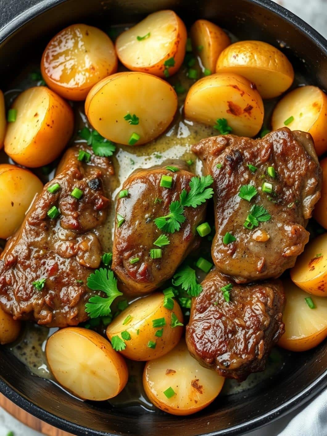 Easy Garlic Butter Steak And Potatoes Skillet