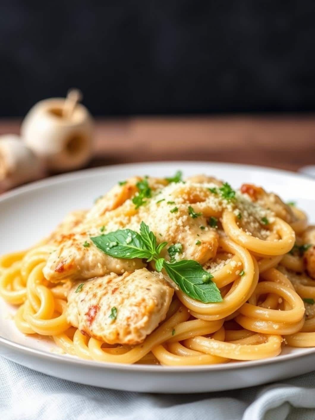 Easy Garlic Parmesan Chicken Pasta Recipe