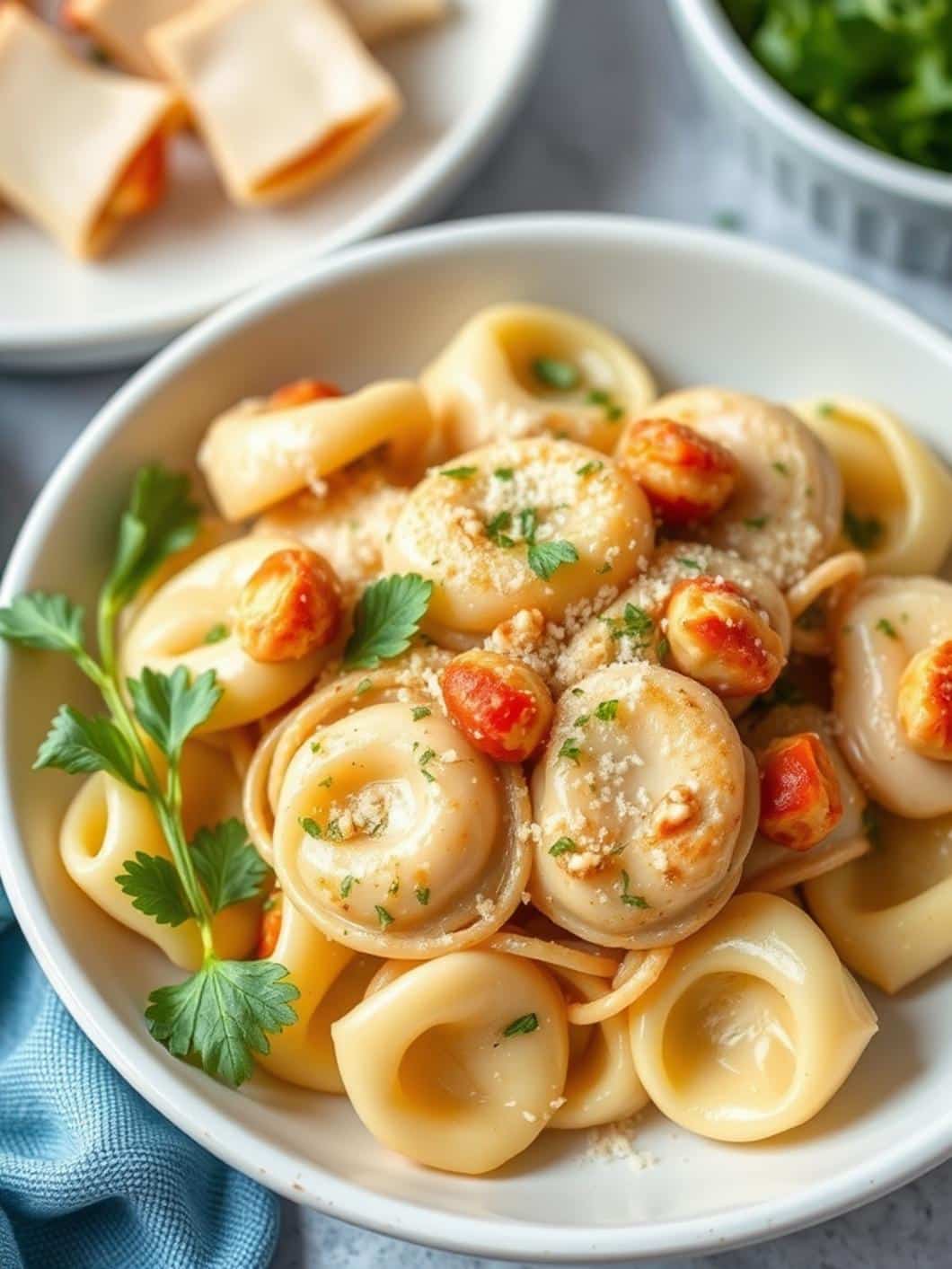 Easy Garlic Parmesan Chicken Tortellini Recipe