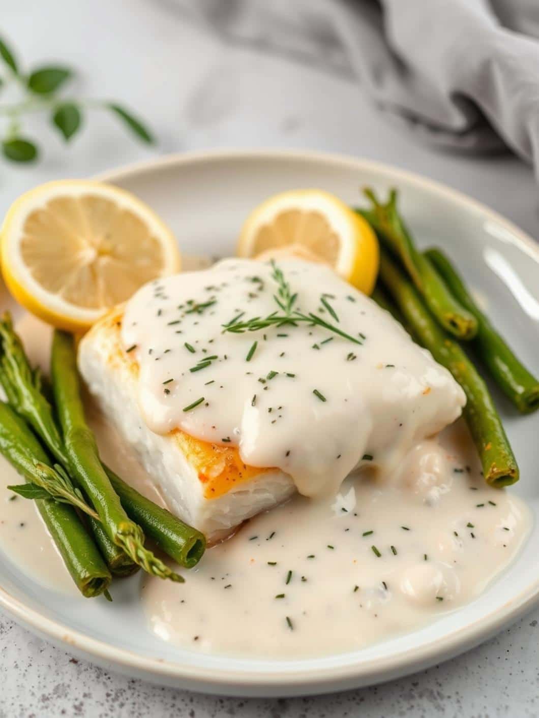 Quick Baked Cod In Lemon Cream Sauce Dinner