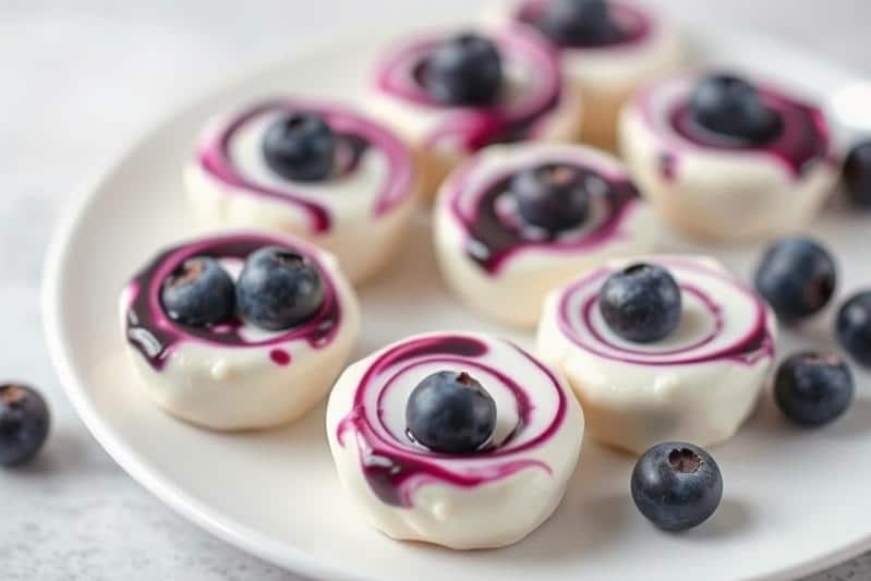 Simple Blueberry Swirl Yogurt Bites Snack