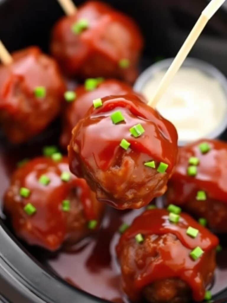 Easy BBQ Meatballs Crockpot Appetizer Recipe