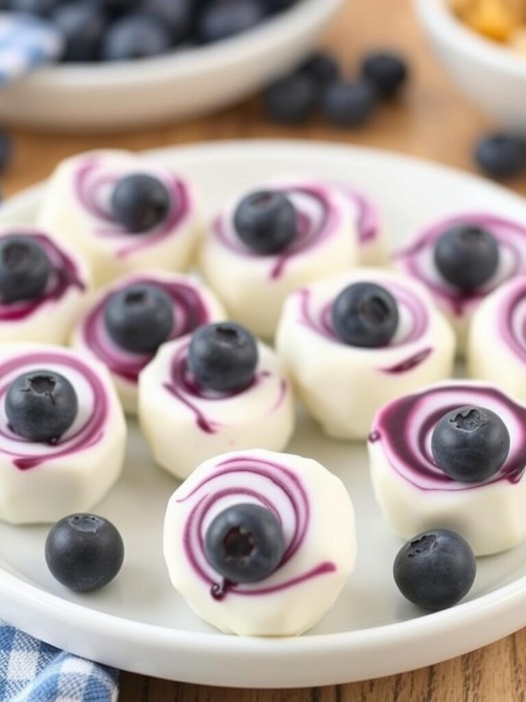Simple Blueberry Swirl Yogurt Bites Snack
