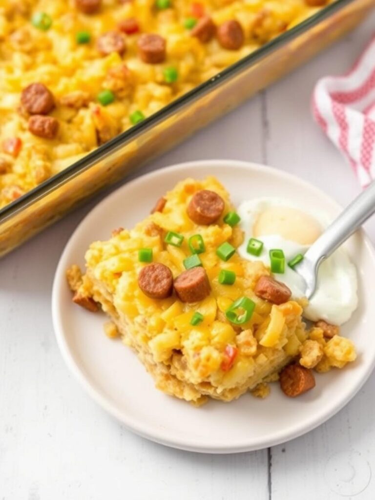 Easy Sausage Hash Brown Breakfast Casserole