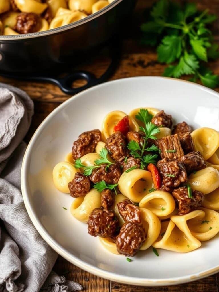Garlic Steak Tortellini (Weeknight Dinner)