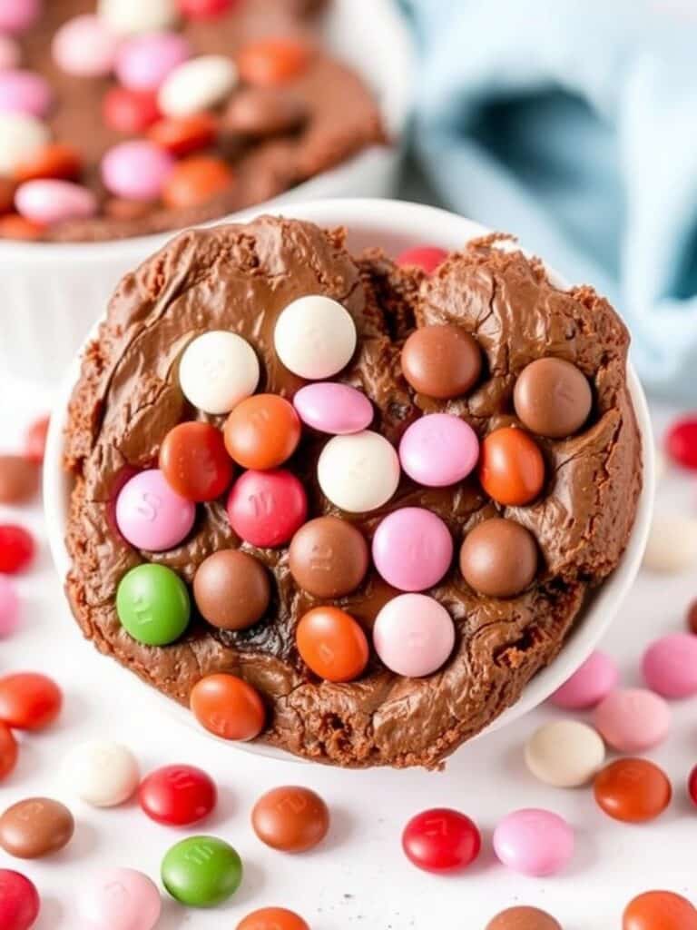 Valentine’s M&M Brownies (One Bowl)