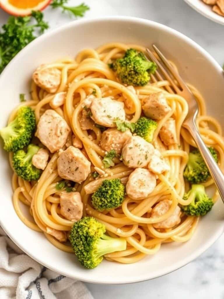 20 Minute Chicken Broccoli Pasta