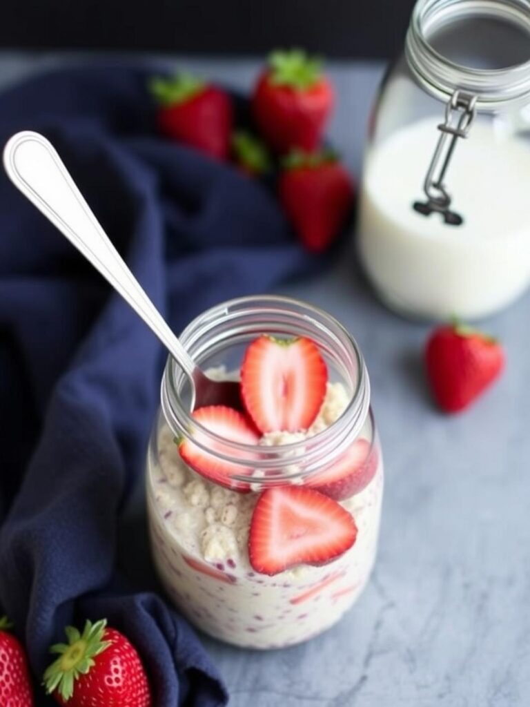 Quick Strawberry Overnight Oats