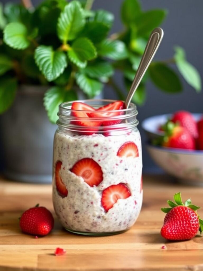 Quick Strawberry Overnight Oats