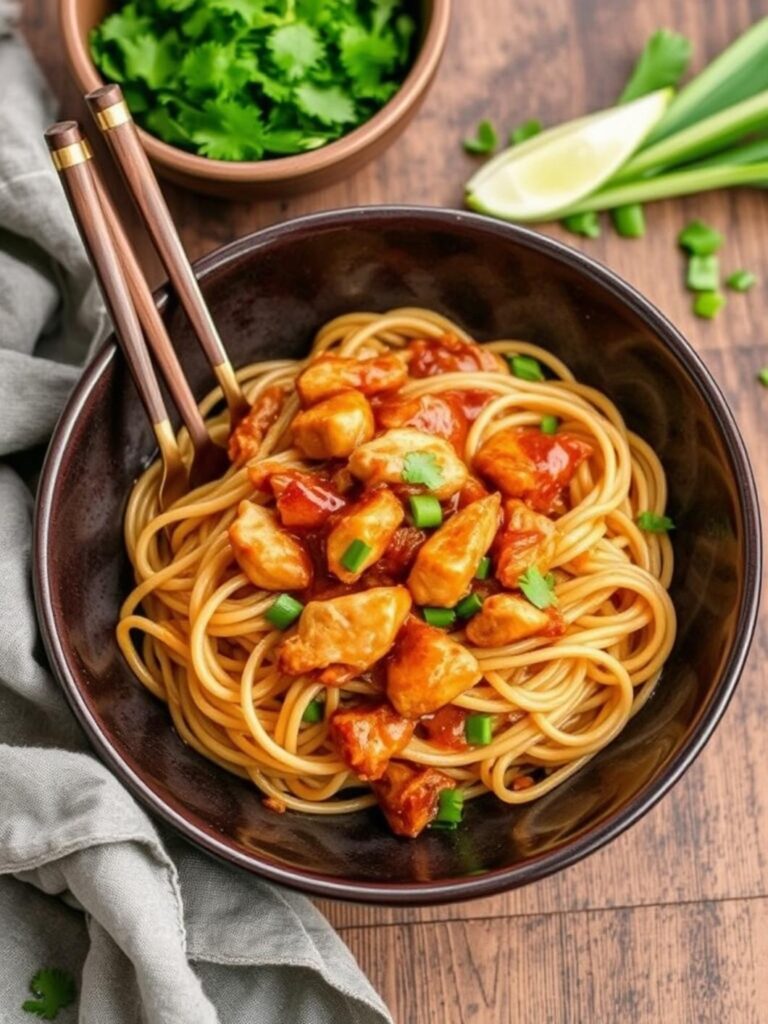 Sticky Chicken Noodles – Quick 20-Minute Dinner