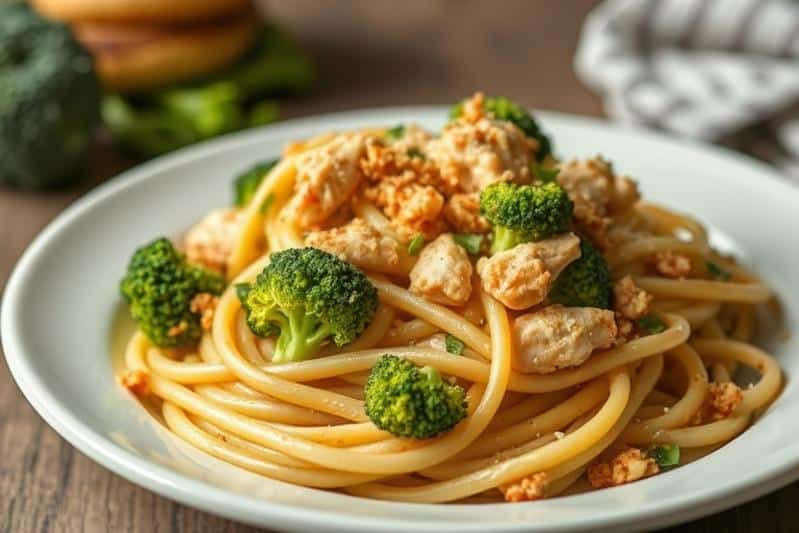 20 Minute Chicken Broccoli Pasta