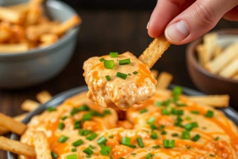 Cheesy Creamy Buffalo Chicken Dip (Quick Prep)