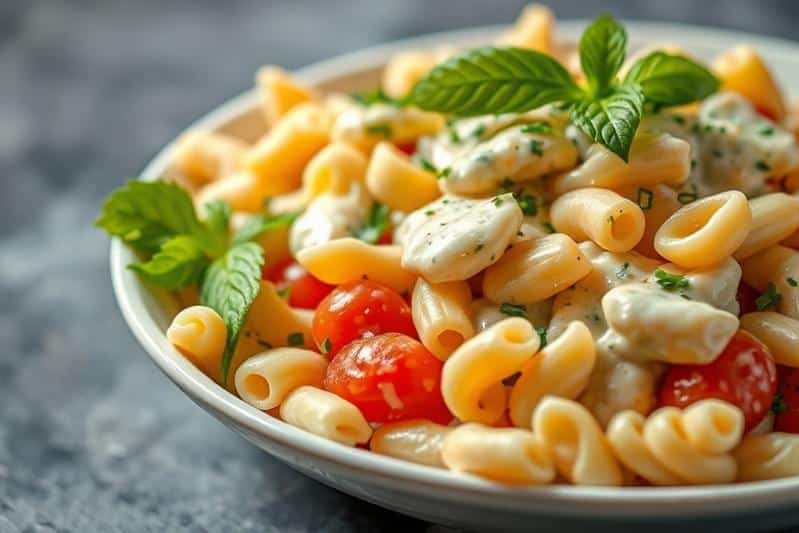 Creamy Pasta Salad : Quick potluck side.