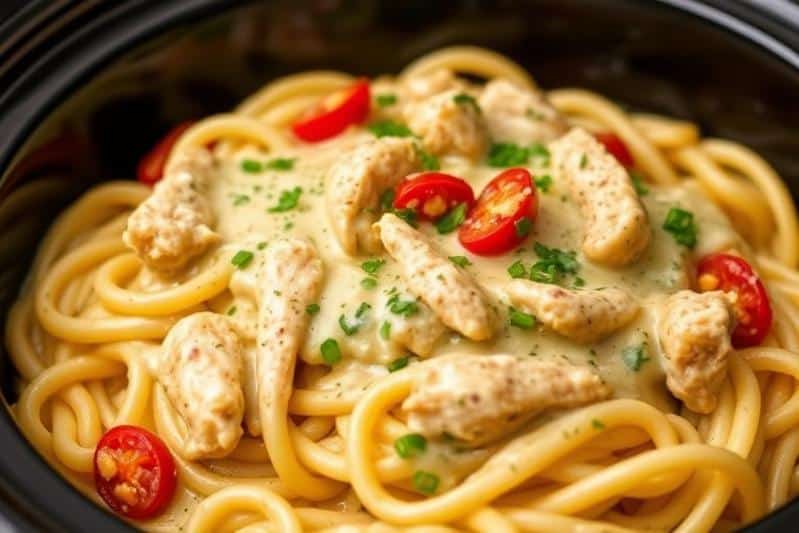 Crock Pot Creamy Cajun Chicken Pasta (Slow Cooker)
