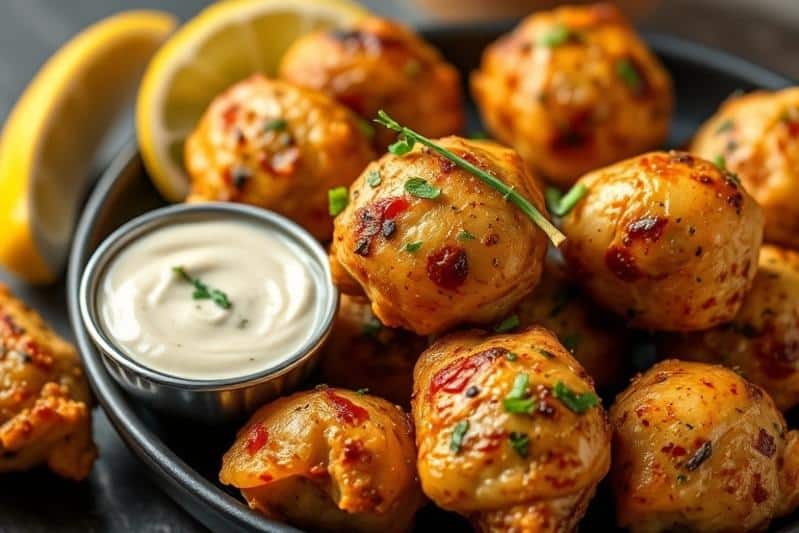 Garlic Butter Chicken Bites Oven Baked Recipe