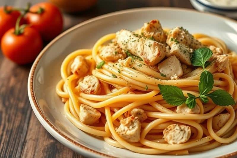 Garlic Chicken Pasta - Quick 20-Minute Dinner