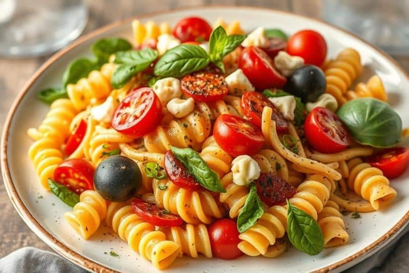 Pizza Pasta Salad Lunch Idea