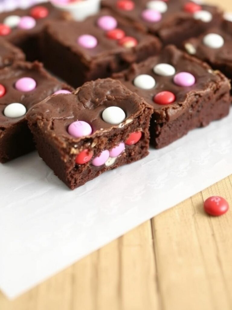VALENTINE M&M BROWNIES – Ready in 30 Minutes