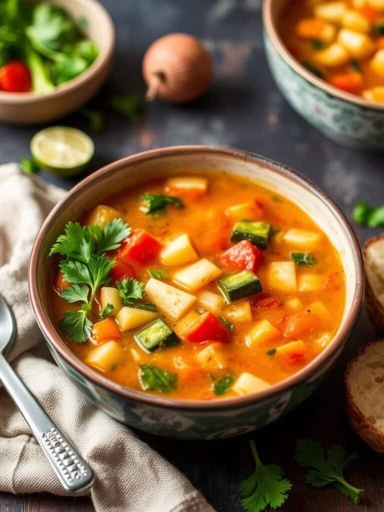 SIMPLE VEGGIE SOUP – Quick 20-Minute Dinner