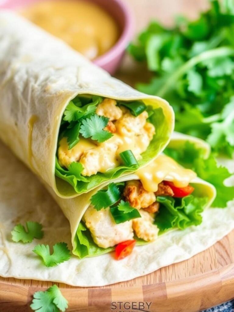 Cheesy Garlic Chicken Wraps – Low Carb & Delicious