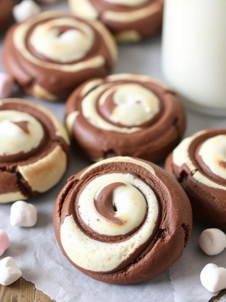 CHOCOLATE MARSHMALLOW SWIRL COOKIES – Done in 50 Minutes