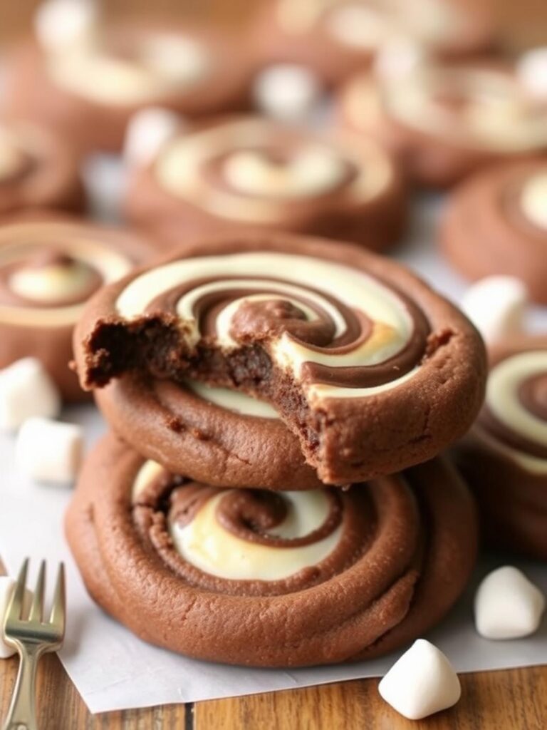 CHOCOLATE MARSHMALLOW SWIRL COOKIES – Done in 50 Minutes