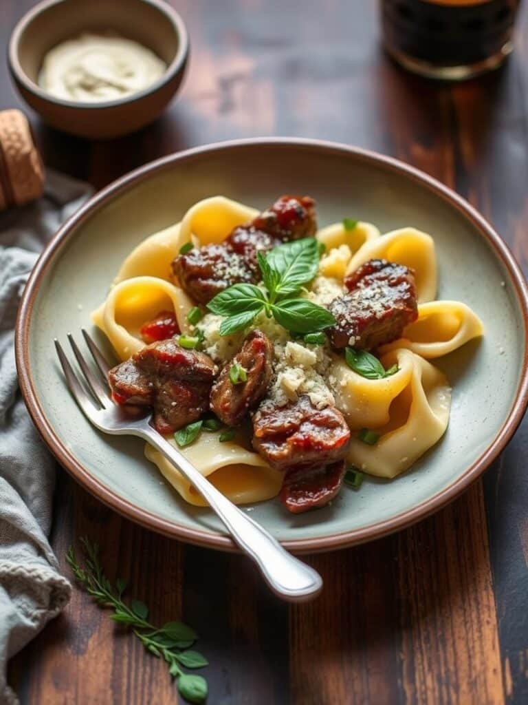 GARLIC STEAK TORTELLINI – Done in 20 Minutes