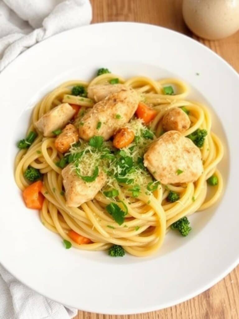 GARLIC PARMESAN CHICKEN PASTA – Healthy High Protein