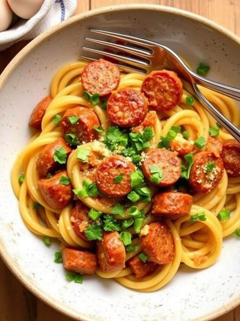 HONEY GARLIC SAUSAGE PASTA – Best Family Dinner