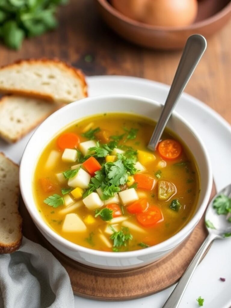 SIMPLE VEGGIE SOUP – Quick 20-Minute Dinner