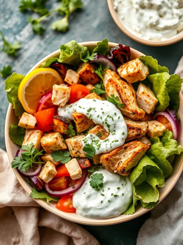 Greek Chicken Bowls With Tzatziki