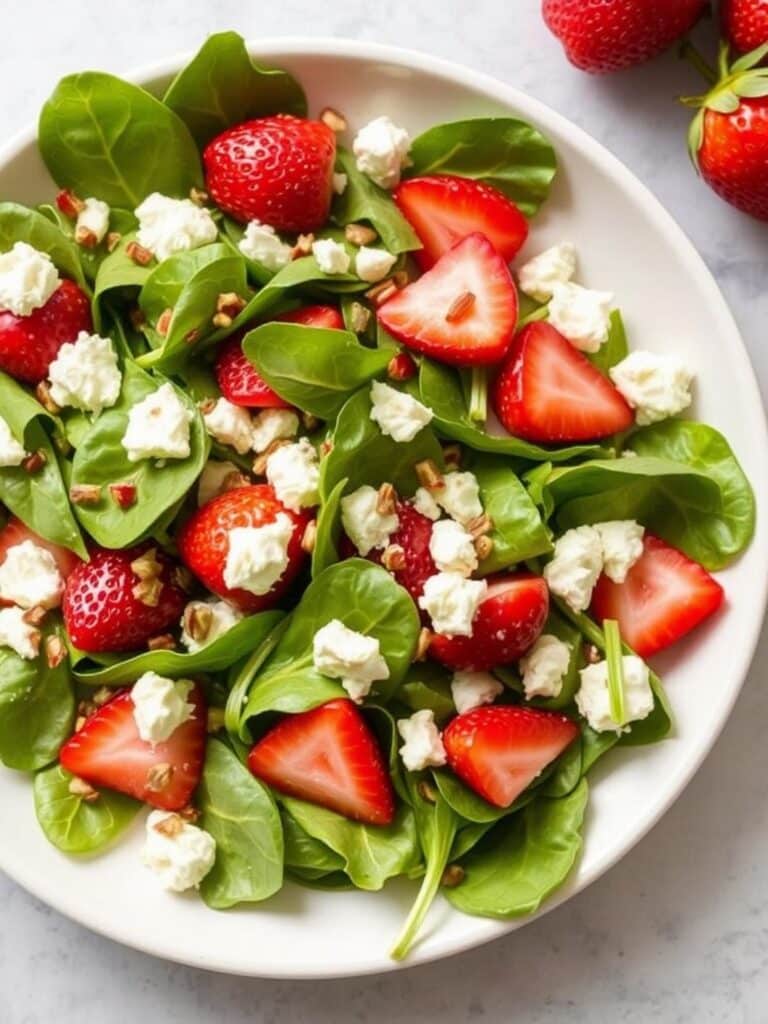 Crunchy Strawberry Spinach And Feta Salad