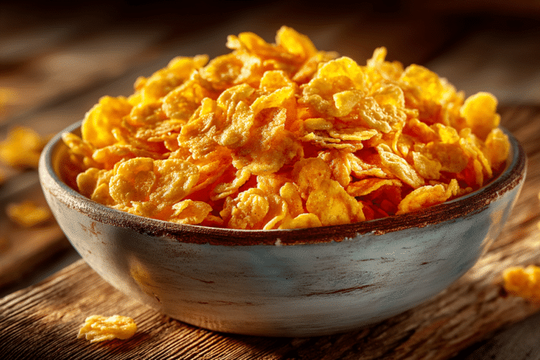 Bowls of low FODMAP breakfast cereals with berries and lactose-free milk on a light breakfast table