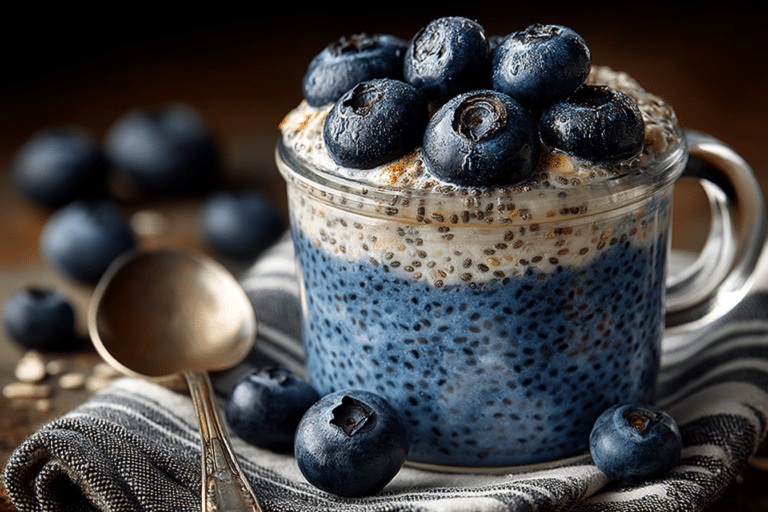 Low FODMAP overnight oats hero shot jar banana yogurt