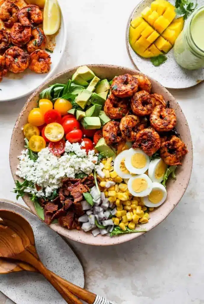 cobb salad with jerk shrimp 4 1