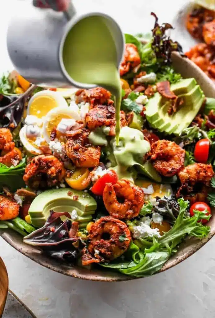 cobb salad with jerk shrimp 5 1