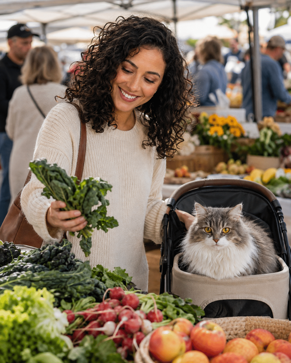 maya collins at market with mochi 02