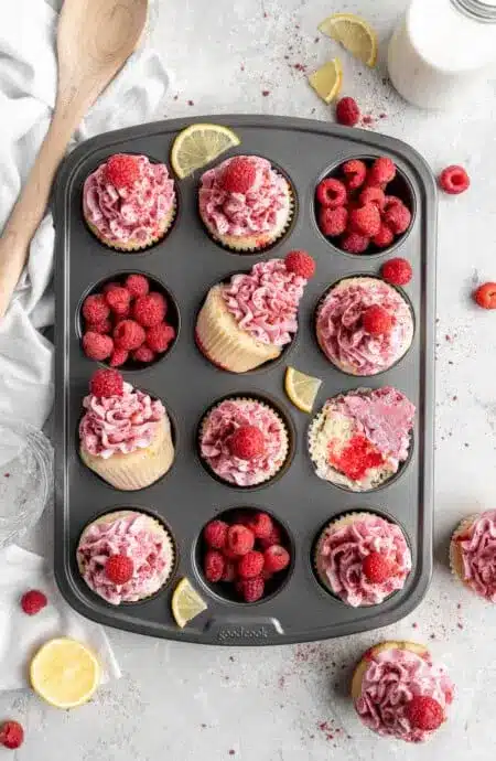 raspberry lemon poke cupcakes 6 1