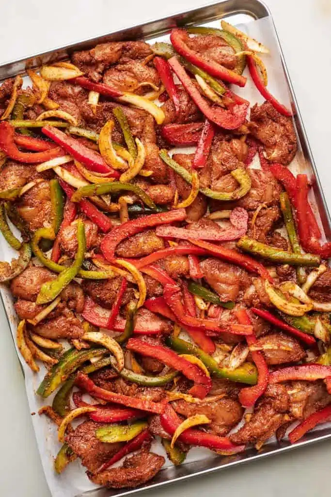 sheet pan chicken fajitas 4