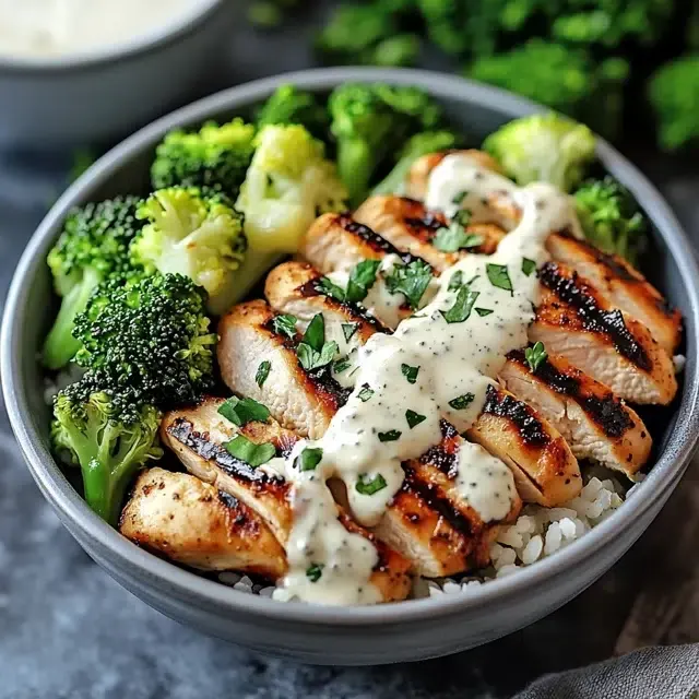 grilled chicken broccoli bowls a wholesome classic with creamy garlic sauce 5