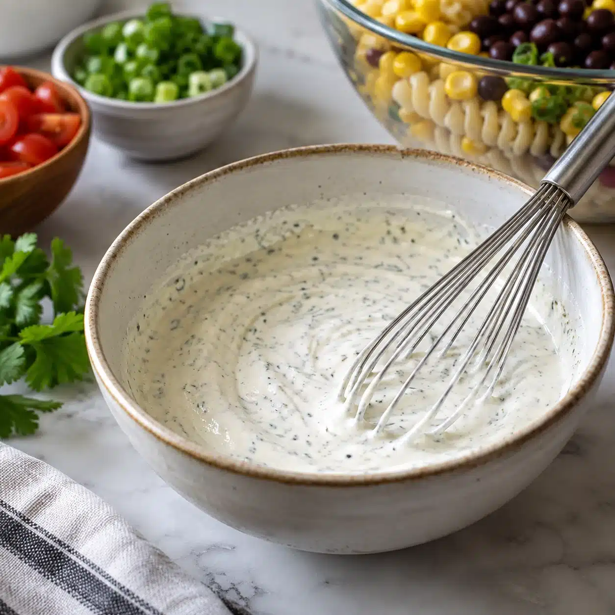 southwest pasta salad 03 ranch dressing